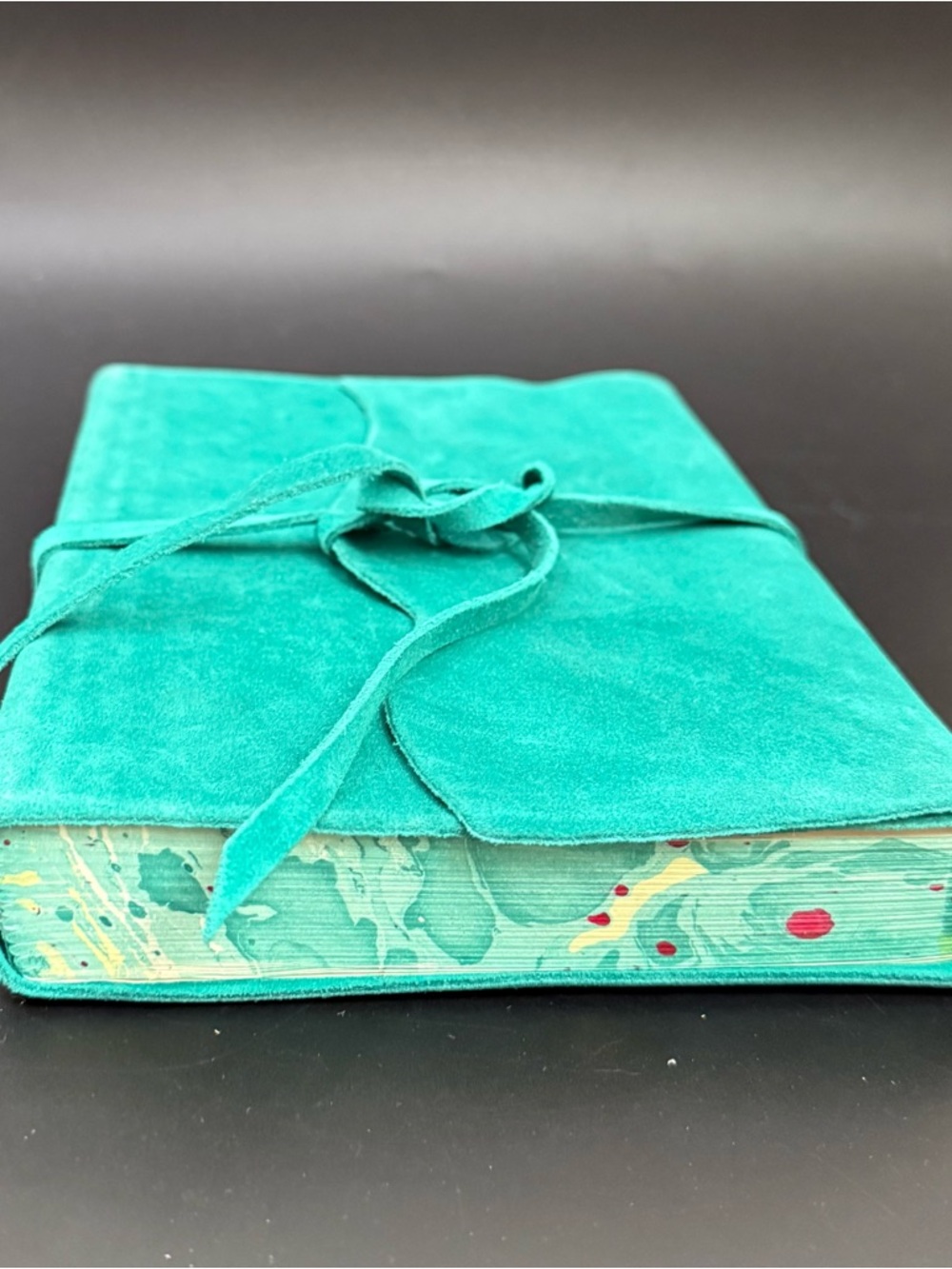 PAPYRUS Luxurious Italian Teal Green Suede Leather Journal Diary Notebook - Picture 9 of 16